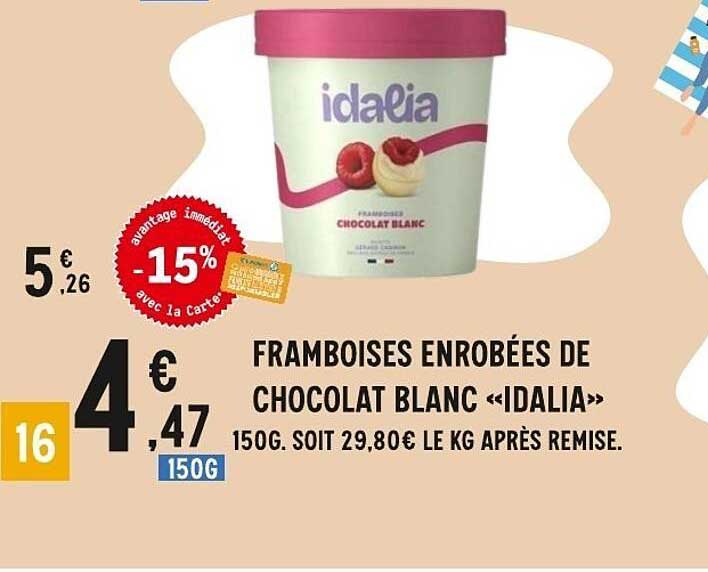 Idalia Framboises enrobées de chocolat blanc