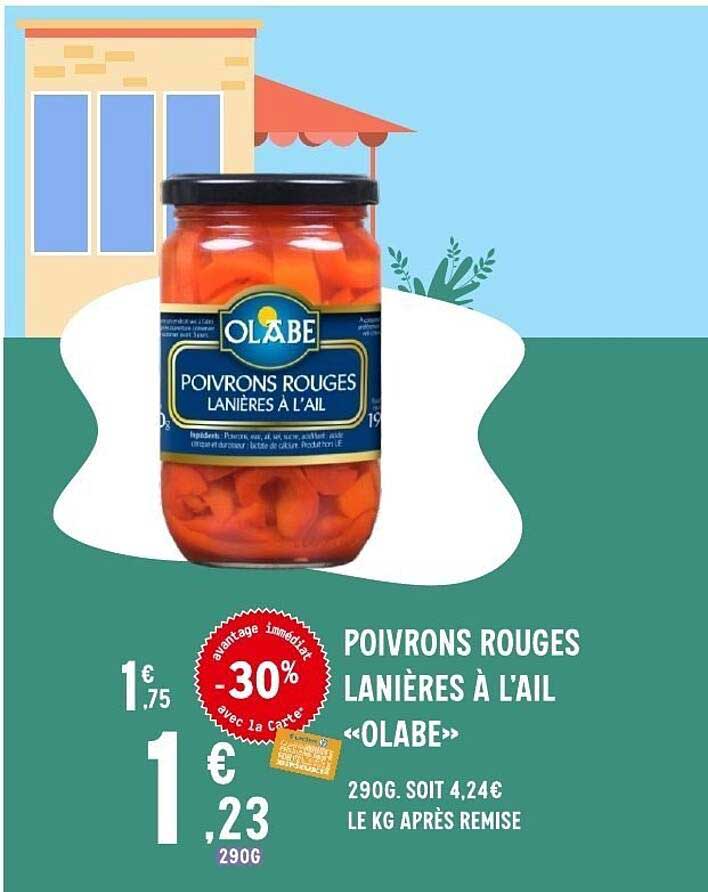 OLABE Poivrons rouges lanieres à l'ail