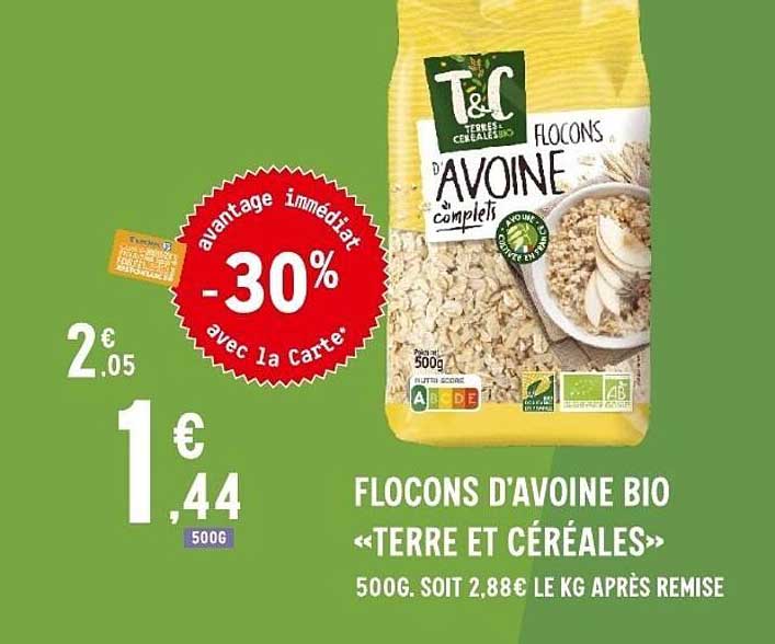 Terre et Céréales Flocons d’Avoine Bio