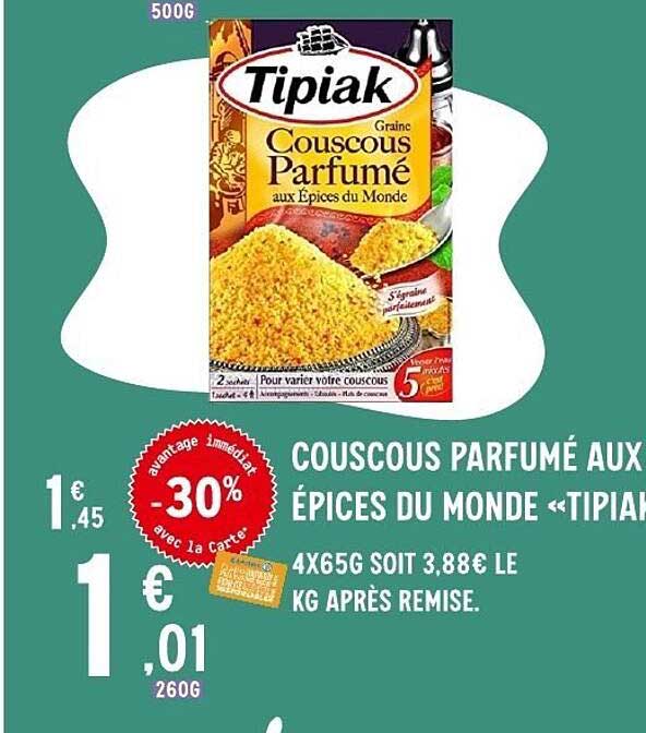 Tipiak Couscous Parfumé aux Épices du Monde