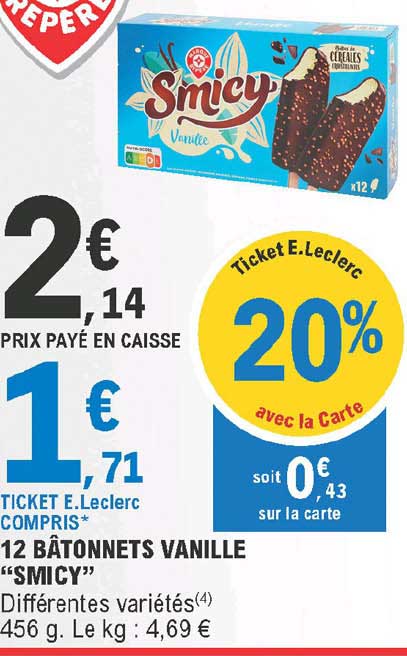 12 Bâtonnets Vanille "smicy"