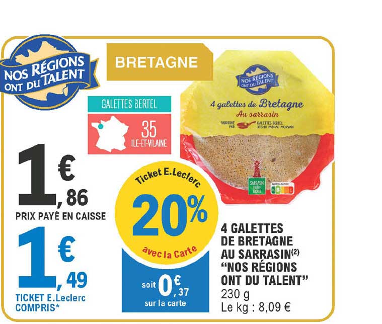 4 galettes de bretagne au sarrasin "nos régions ont du talent"