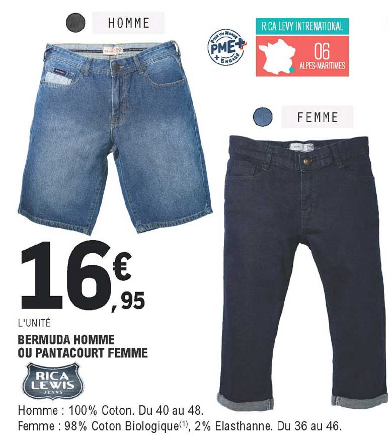 bermuda homme ou pantacourt femme rica lewis