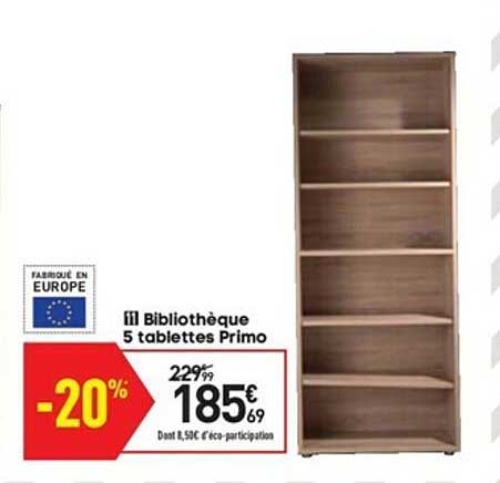Bibliothèque 5 Tablettes Primo