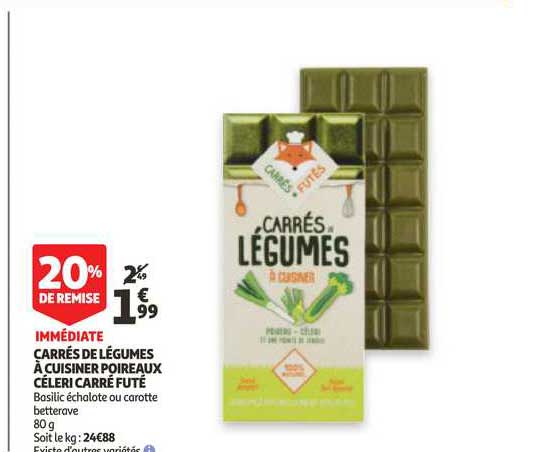 carrés de légumes à cuisiner poireaux céleri carré futé