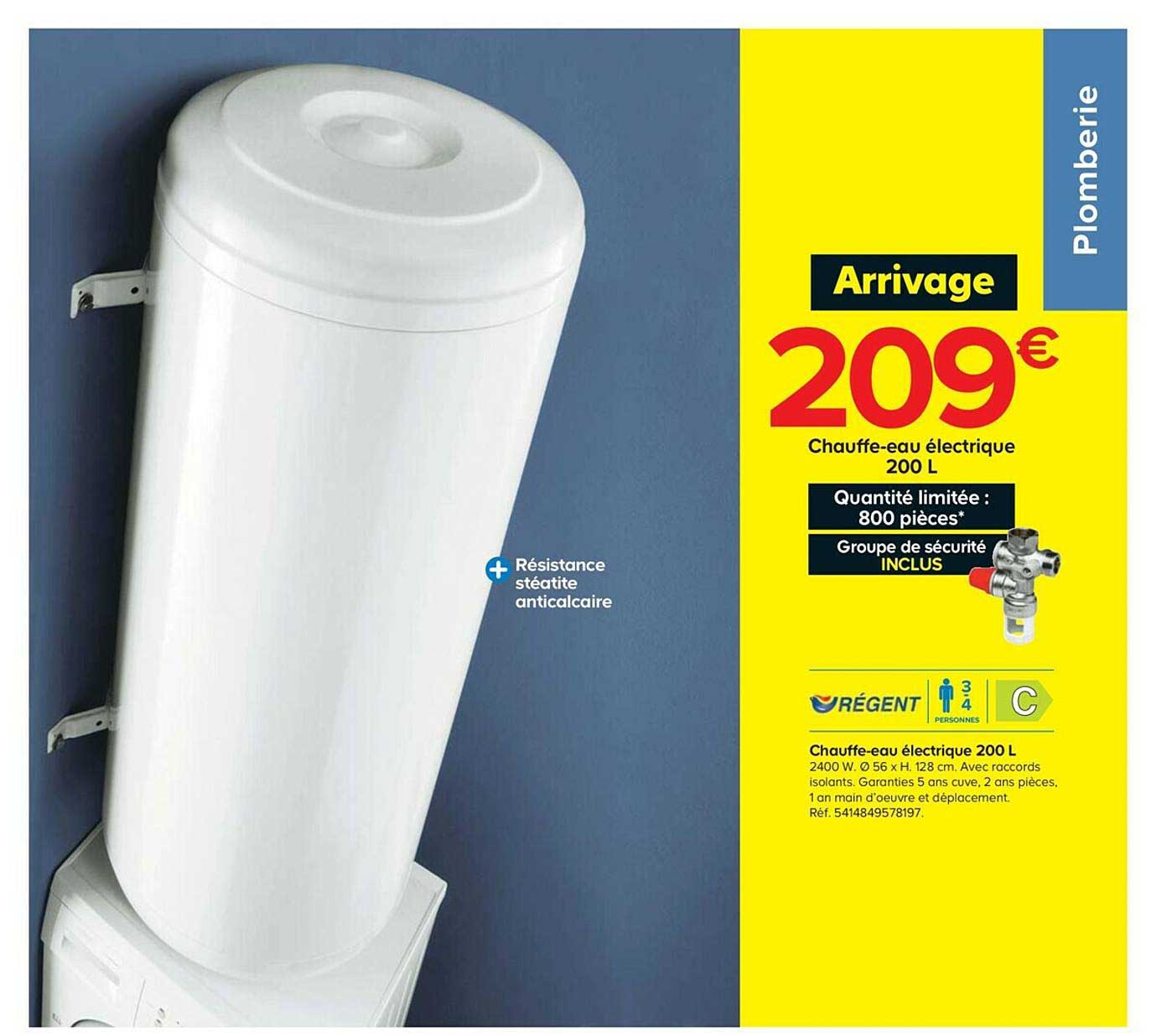 chauffe-eau électrique 200 l