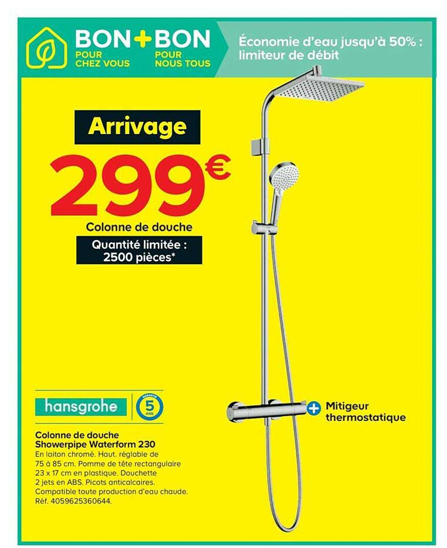 Colonne De Douche Showerpipe Waterform 230 Hansgrohe