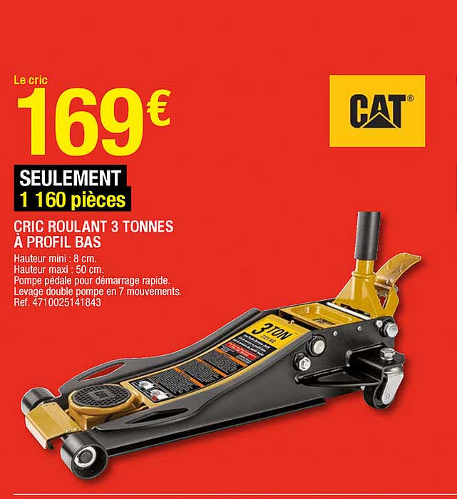 crit roulant 3 tonnes à profil bas cat
