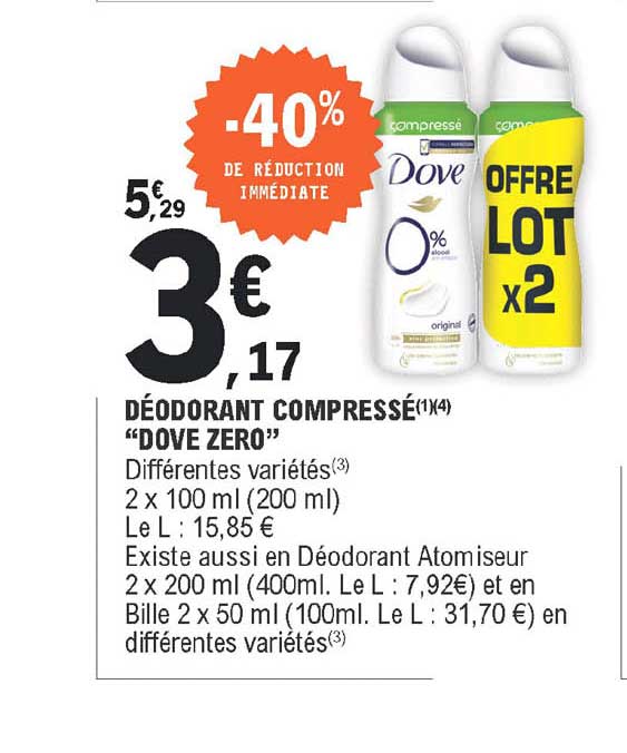 Déodorant Compressé "dove Zéro"