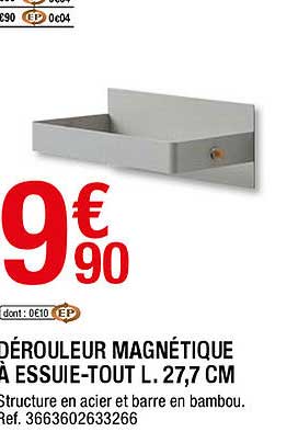 dérouleur magnétique à essuie-tout l . 27.7 cm