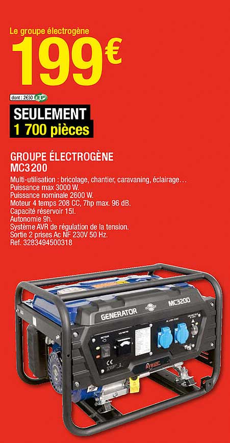 groupe électrogène mc3200