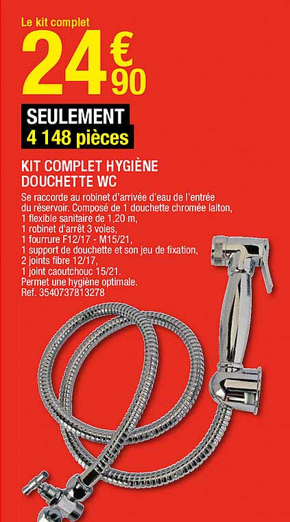 Kit Complet Hygiène Douchette Wc