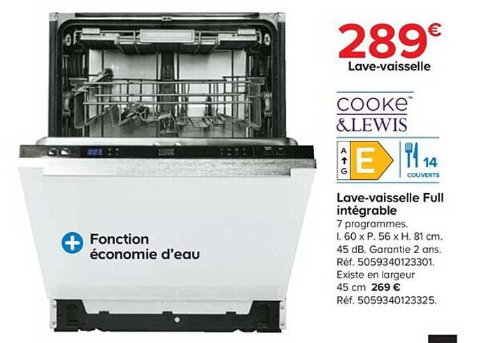 lave-vaisselle full intégrable cooke&lewis