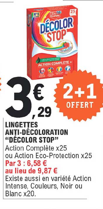 lingettes anti-décoloration "décolor stop"
