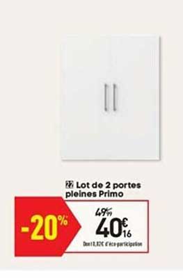 lot de 2 portes pleines primo