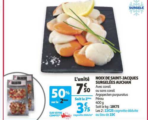noix de saint-jacques surgelées auchan