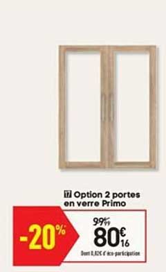 option 2 portes en verre primo