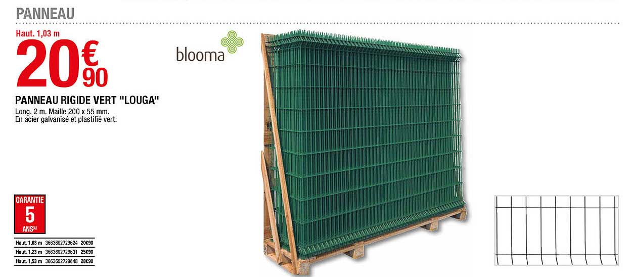 panneau rigide vert "louga" blooma