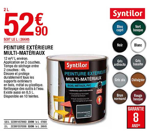 peinture extérieur multi matériaux