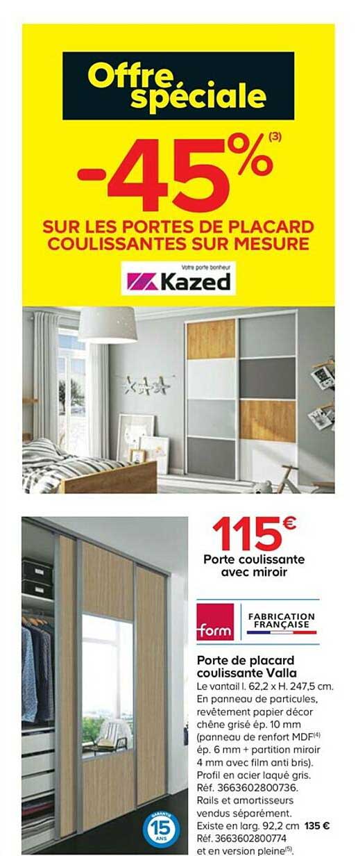Porte De Placard Coulissante Valla Kazed Form