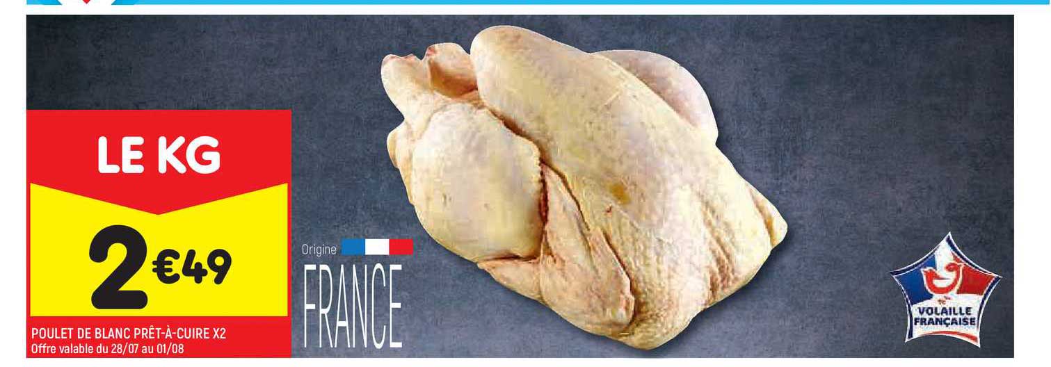 poulet de blanc prêt-à-cuire x2