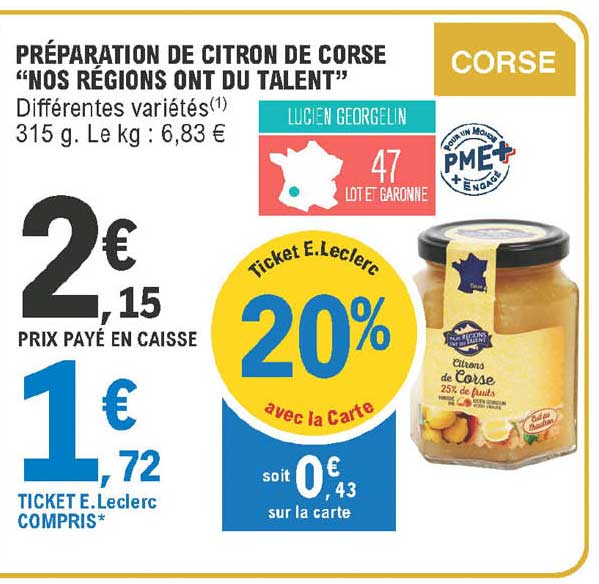 préparation de citron de corse "nos régions ont du talent"