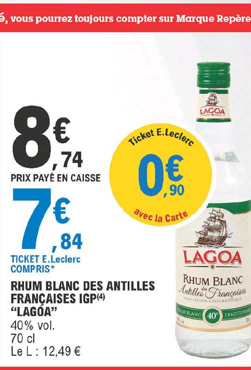 rhum blanc des antilles françaises igp "lagoa"