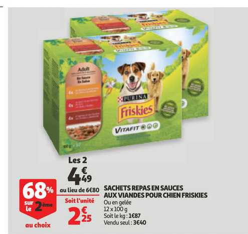 Sachets Repas En Sauces Aux Viandes Pour Chien Friskies