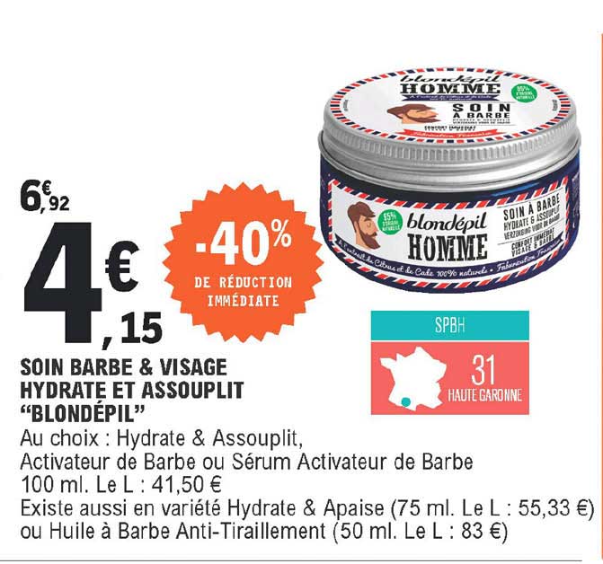 soin barbe & visage hydrate et assouplit "blondépil"