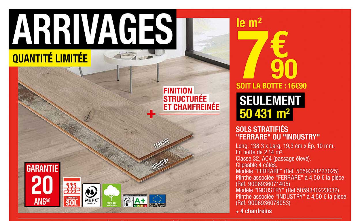 sols stratifiés "ferrare" ou "industry"