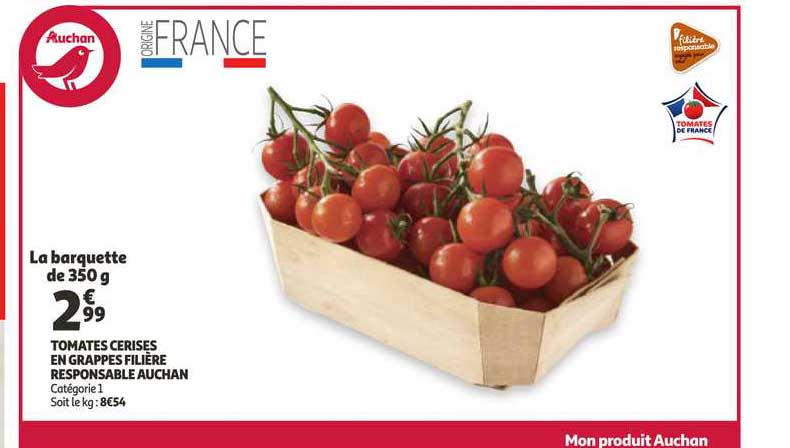 Tomates Cerises En Grappes Filière Responsable Auchan