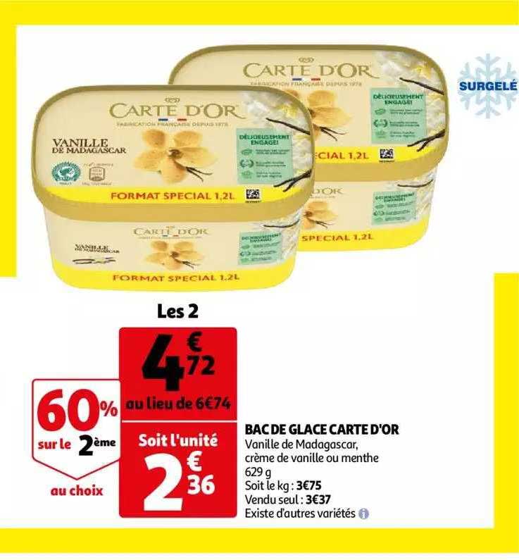 Bac De Glace Carte D'or