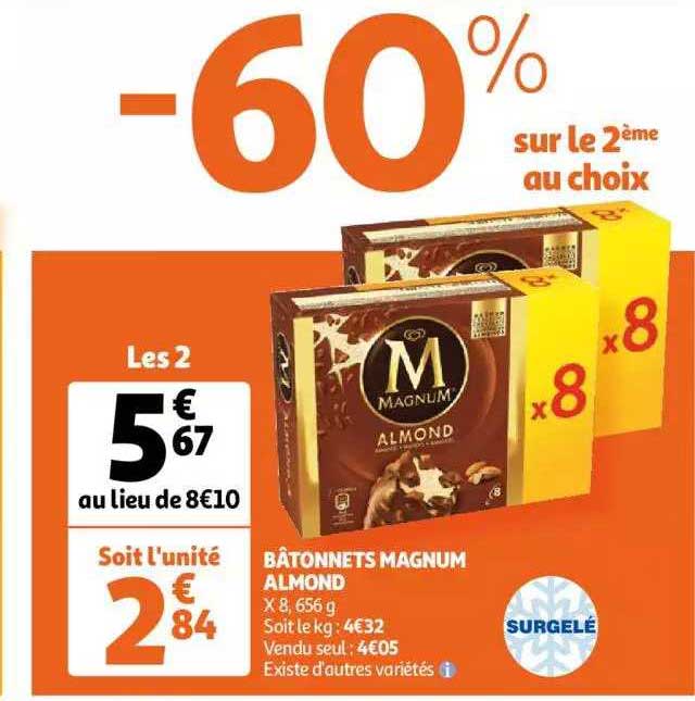 bâtonnets magnum almond
