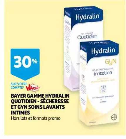 bayer gamme hydralin quotidien - sécheresse et gyn soins lavants intimes