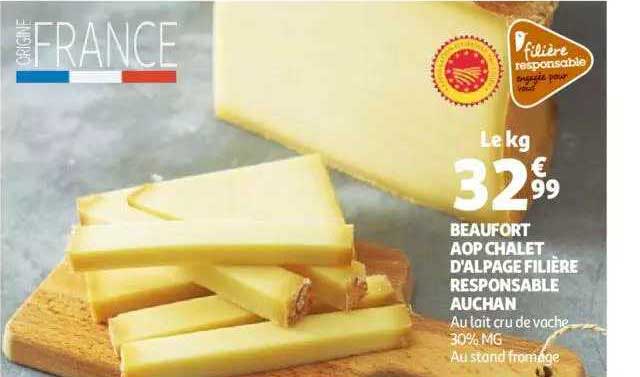 beaufort aop chalet d'alpage filière responsable auchan