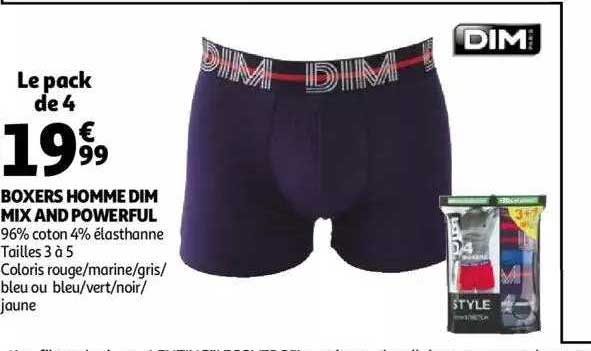 boxers homme dim mix and powerful