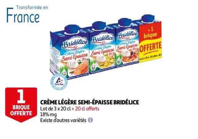 crème légère semi-épaisse bridélice