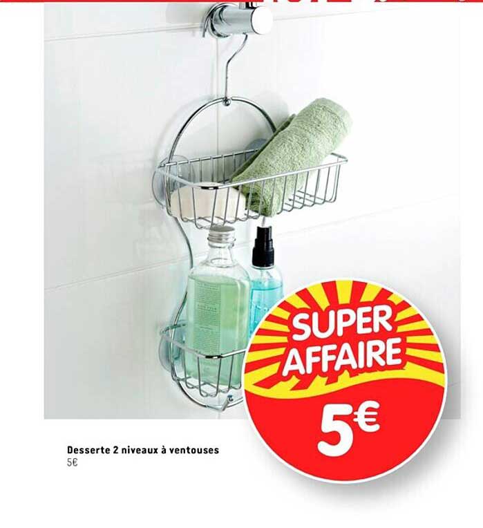 desserte 2 niveaux à ventouses