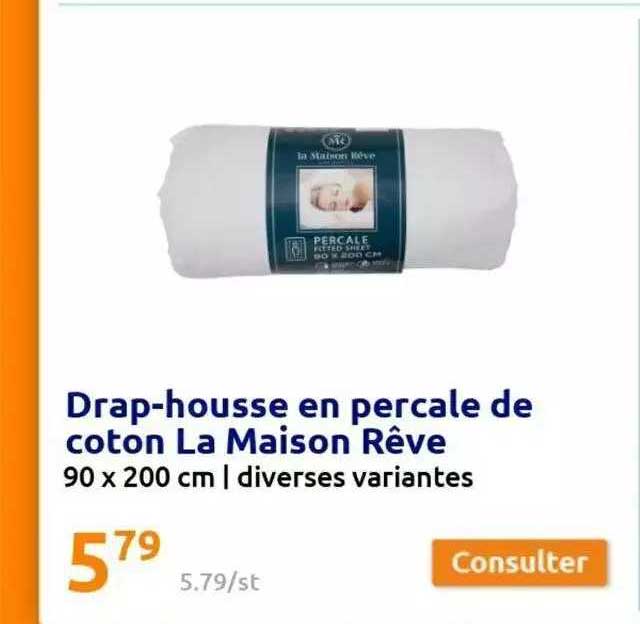 drap-housse en percale de coton la maison rêve