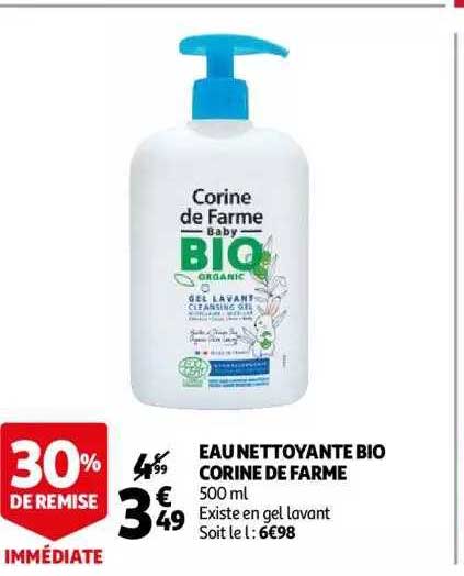 eau nettoyante bio corine de farme