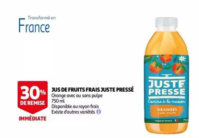 jus de fruits frais juste pressé