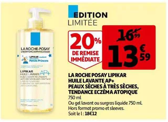 la roche posay lipikar huile lavante ap+ peaux sèches à très sèches, tendance eczéma atopique