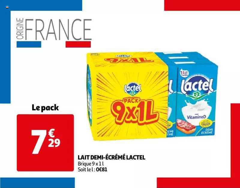 lait demi-écrémé lactel
