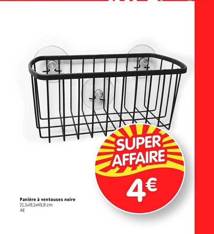 panière à ventouses noire