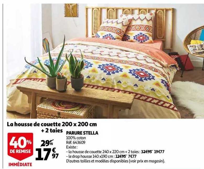 Parure Stella : La Housse De Couette 200 X 200 Cm + 2 Taies