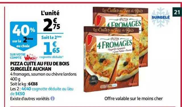 Pizza Cuite Au Feu De Bois Surgelée Auchan