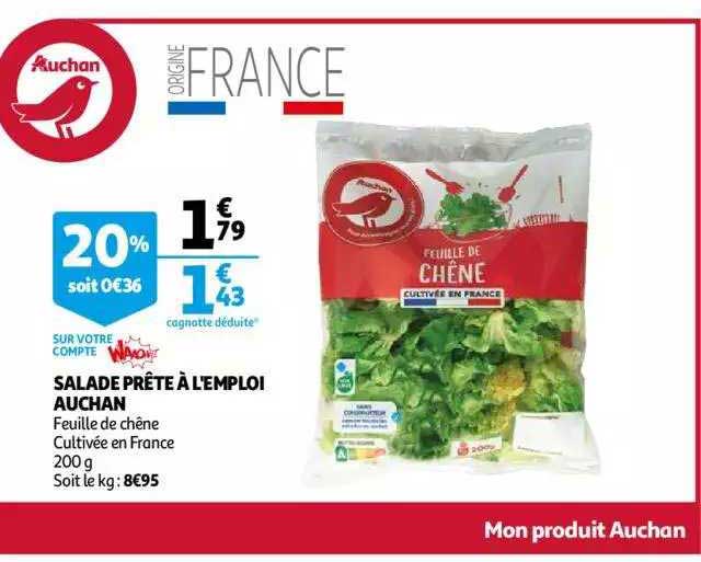 salade prête à l'emploi auchan
