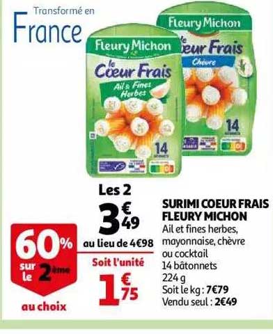 Surimi Cœur Frais Fleury Michon