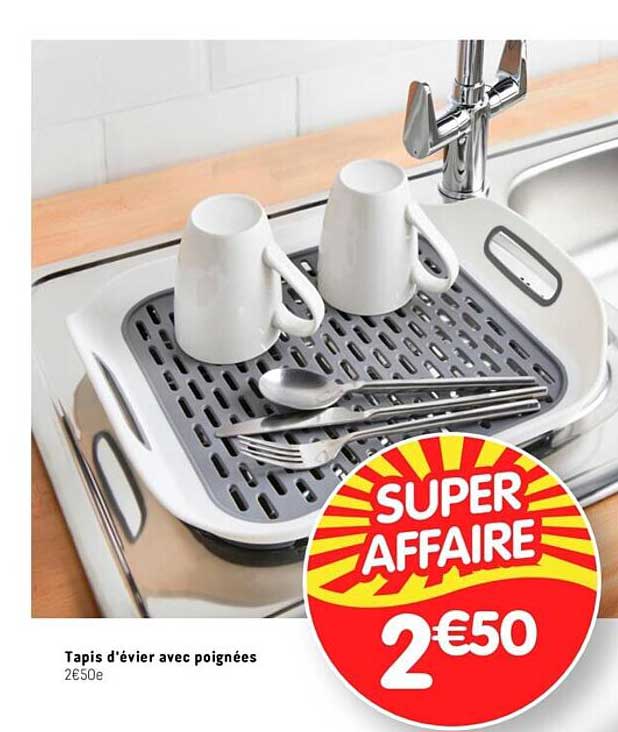 tapis d'évier avec poignées