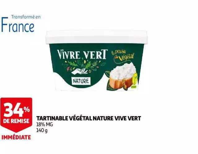 tartinable végétal nature vive vert